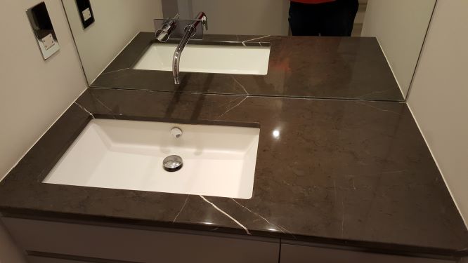 Sanded and re-polished Marble Vanity top