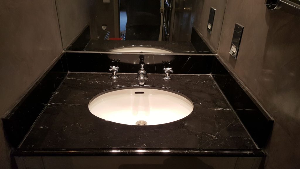 A marble Vanity Top repolished with HG Natural Stone Gloss Polish