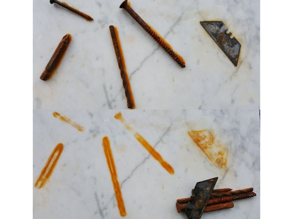 REMOVE RUST STAINS FROM MARBLE